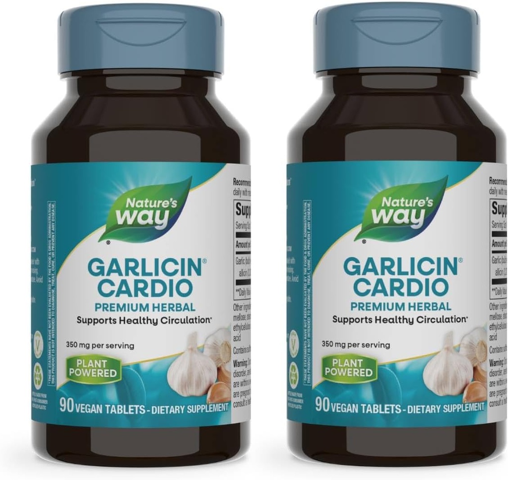 Camino de la Naturaleza Ajonico Cardio Premium Circulación Herbal Saludable Soporte* 350 mg por Servir 90 Tabletas