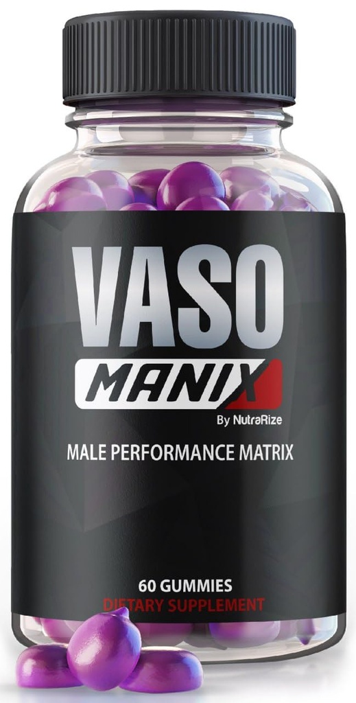 NutraRize VasoManix Gummies, Vaso Manix Classic Male Supplement, All Natural Formula for Men, Premium Gummy to Support Performance, Confidence and Overall Health, Official Reviews (60 Gummies)