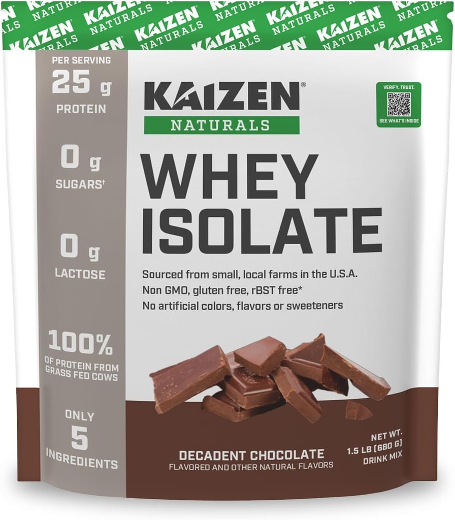 Whey Isolate Silencio Chocolate ← 25g Protein Silenciosos alimentados Silencio Sin Ingredientes Artificiales Silencio Sólo 5 Ingredientes  Absorción rápida ← Vea los resultados de los exámenes  0g Lactose TEN Gluten Gratis Silencio No GMO Silencio 1.5lb Silencio 22 porciones