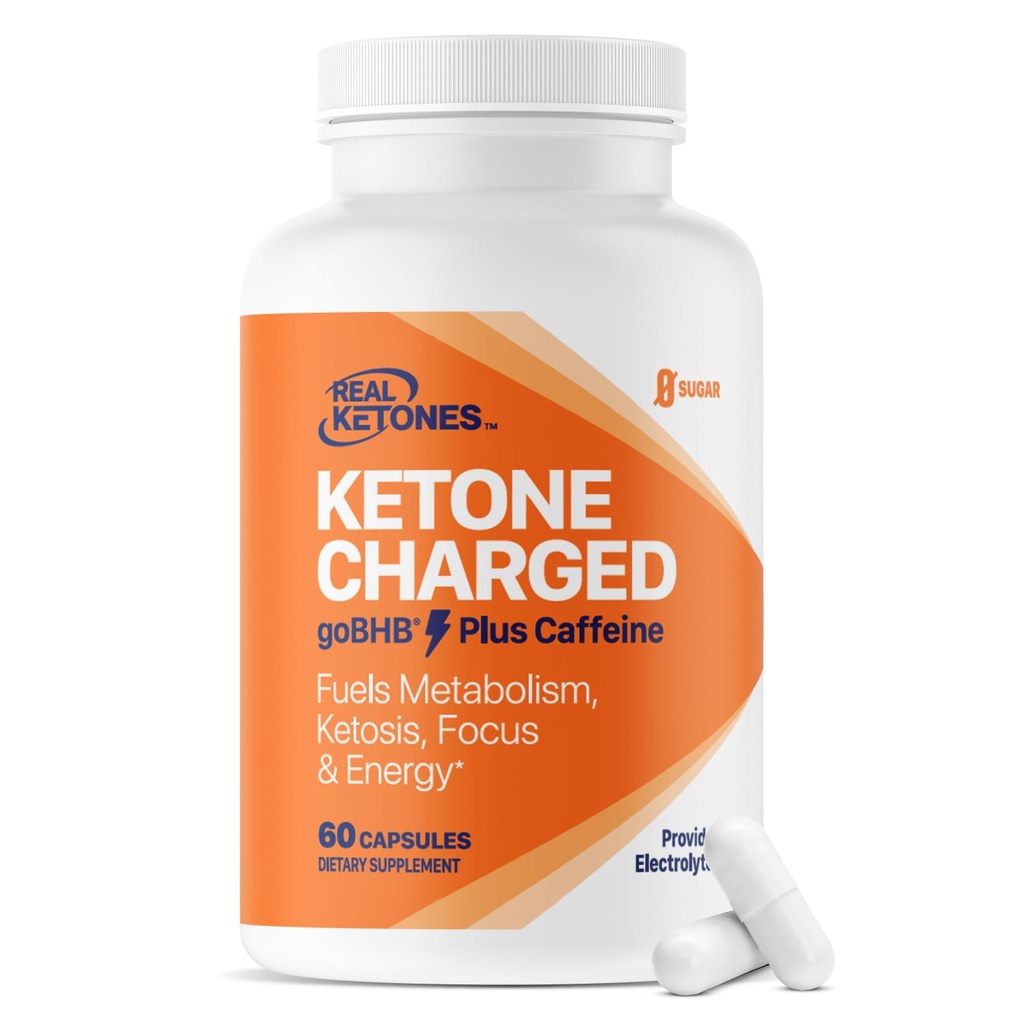 Keto BHB Salts Capsules - Sodium Calcium & Magnesium BHB Capsules with Caffeine & Patented goBHB Beta-Hydroxybutyrate Electrolytes - Exogenous Ketones Supplement for Enhanced Energy Focus & Ketosis