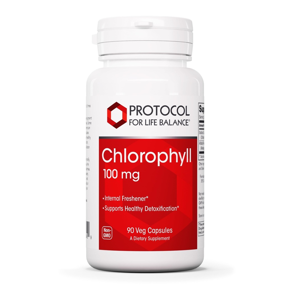 Protocolo Clorofila - Soportes Detox Cleanse, Función del hígado " Desodorante interno* - Non-GMO " Soy Gratis - 90 cápsulas del Veg