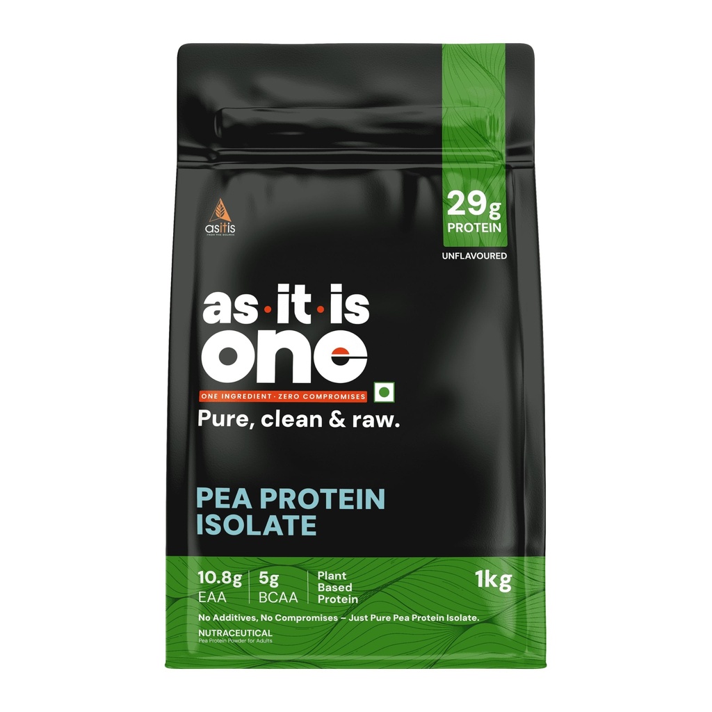 AS-IT-IS Nutrición Pea Protein Isolate ← Diseñado para la suplementación de la comida ¦ Vegan Plant Protein  sometida Easy to Digest - Vegan &amp; Gluten-free No Preservatives (1000 Gms/35.2 Oz)