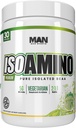 MAN Sports ISO Amino Pure Isolated BCAA Powder 270 Grams - Mountain Mist - Vegetarian Formula 2:1:1 Ratio - Natural Ingredients - No Fillers, No Artificial Colors - Lean Muscle Building Supplement
