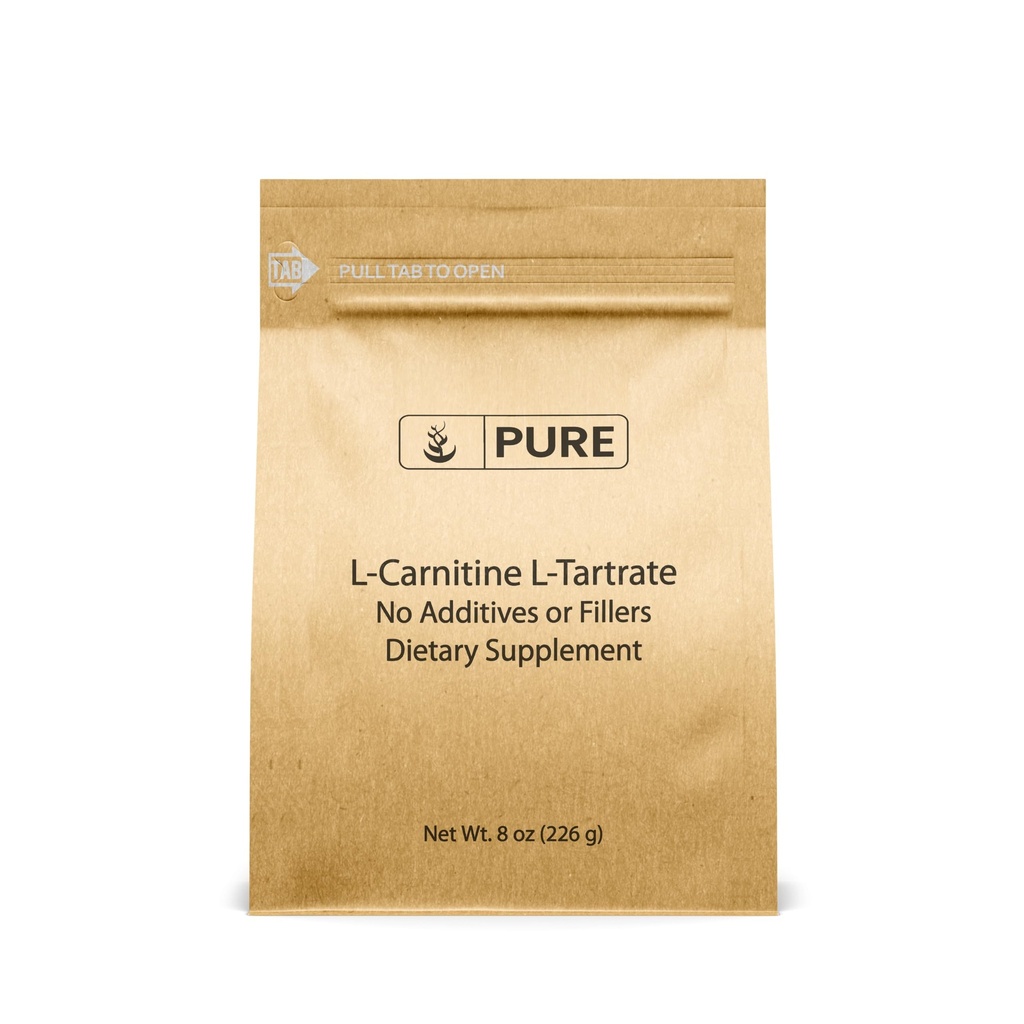 Ingredientes originales puros L-Carnitina L-Tartrate (8oz) Polvo, Suplemento Aminoácidos, Lab-Verified