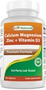 Los mejores naturales de calcio de magnesio Zinc con vitamina D3, 300 tabletas - calcio 1000 mg, magnesio 400 mg, zinc 25 mg &amp; D3 600 UI por servicio (3 tabletas)