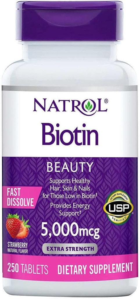 Biotina 5000 mcg., 250 Tablas rápidas de consolación