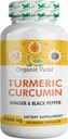 Orgánica Veda Turmeric y Ginger Capsules 120 Pills - Orgánica Turmeric Curcumin con Pepper Negro para Soporte Conjunto - No GMO, Gluten Free, Turmeric y Ginger Suplemento (95% curcuminoides)