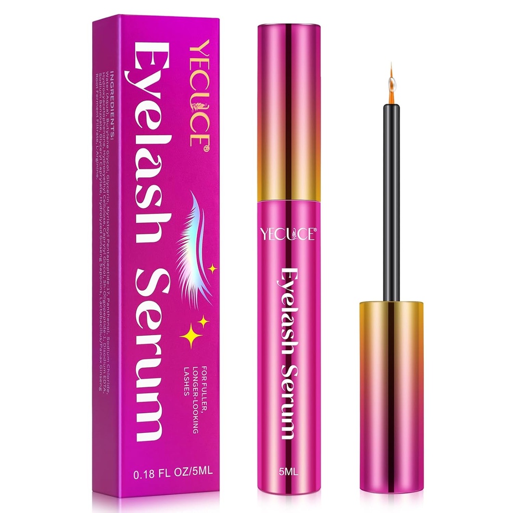 Lash Serum,5ML Lash Serum para el crecimiento de pestañas, Premium Eyelash Growth Serum para pestañas más largas, más completas y más gruesas, Boost Lash Growth Serum: Unleash the Power of Nature for Mesmerizing Lashes
