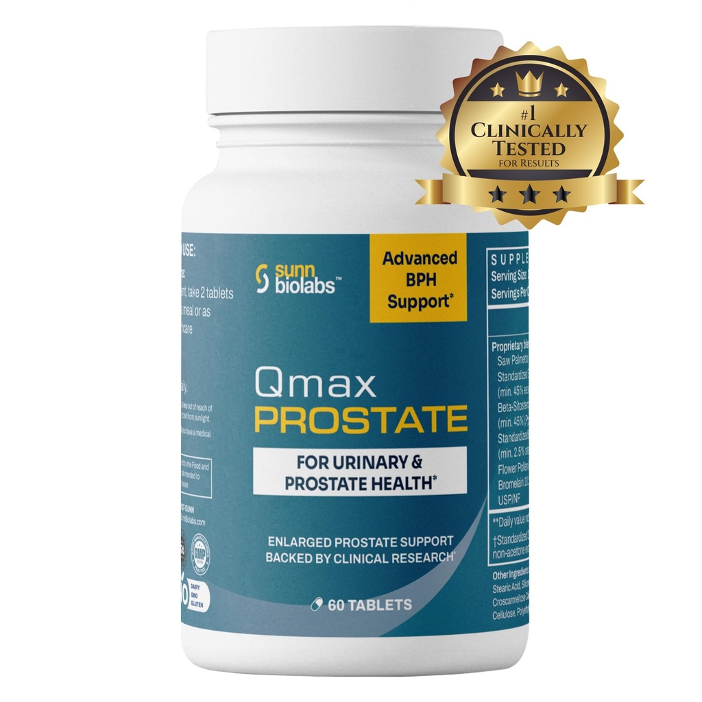 Qmax Prostat con Premium Saw Palmetto - Doctor Formulado Suplemento para BPH, Ampliación de la próstata y soporte de flujo urinario - Salud de próstata para hombres