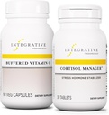Terapéutica Integrativa Bundle con Cortisol Manager, 30 Tabletas - Vitamina Buffered Capsules 1000 mg, 60 cápsulas Vegan - Suplemento de estrés con Ashwagandha* - Suplemento de inmuno con antioxidantes*