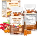 120 Conde Berberine Extracto Gummies 2000mg Natural Orgánica Berberina Extracto HCI Suplemento con Ceylon Canela Turmeric para Mujeres Hombres Apoyo Digestivo Sistema Inmunitario Metabolismo Mixto Berry Flavor