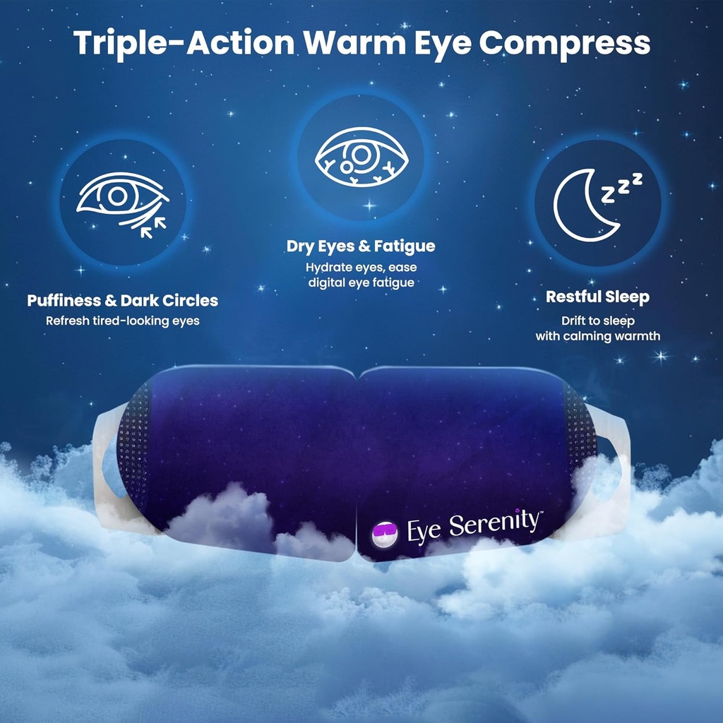 Máscara de ojo de vapor Compresor de calor para ojo seco, alivio rápido para tinte, ojos suaves sensibles - Máscara de calor húmedo para dormir, 15 Pack