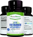 Power By Naturals: Leptin Fat Burner with Carb Blocker - 60 Gluten-Free Capsules, Leptin Weight Loss Diet Pills, Efficient Fat Burner, Appetite Suppressant