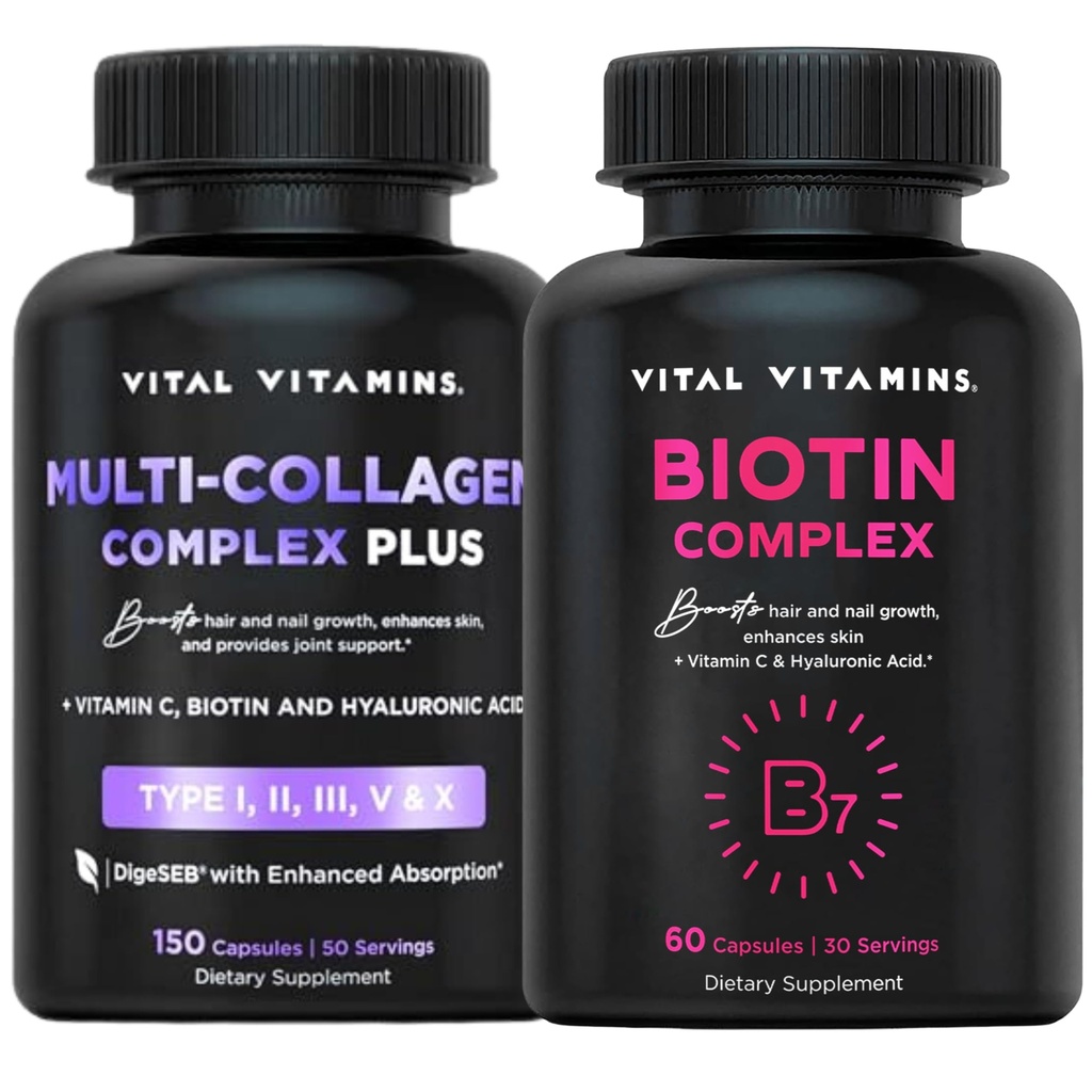 Vitaminas Vitales Multi Collagen Plus Pills + Complejo de Biotina