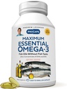 ANDREW LESSMAN Maximum Essential Omega-3 Orange - 360 Softgels - Ultra-Pure, Alta Potencia Omega-3 Aceites. High DHA, No Stomach Upset, No Contaminants, No Mercury. Pequeño fácil de absorber Softgels