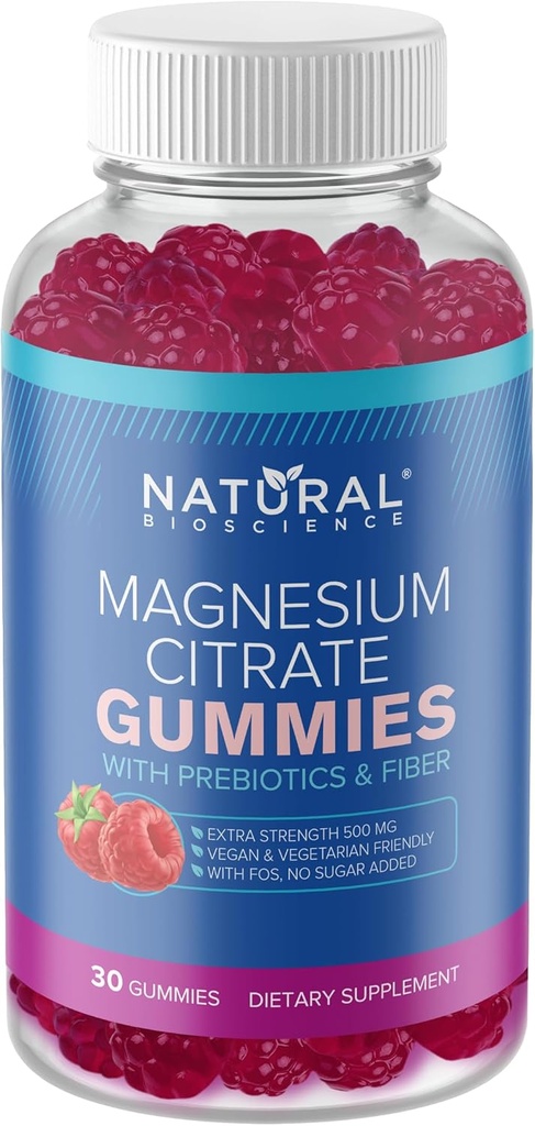 Magnesio Gummies para adultos - 500 mg Suplemento Magnesio, Sugar-Free Alta Absorción Magnesium Citrate Gummies, Vegan Anti-Stress Gummies, Magnesio para el sueño &amp; Relax, 30 Gummies