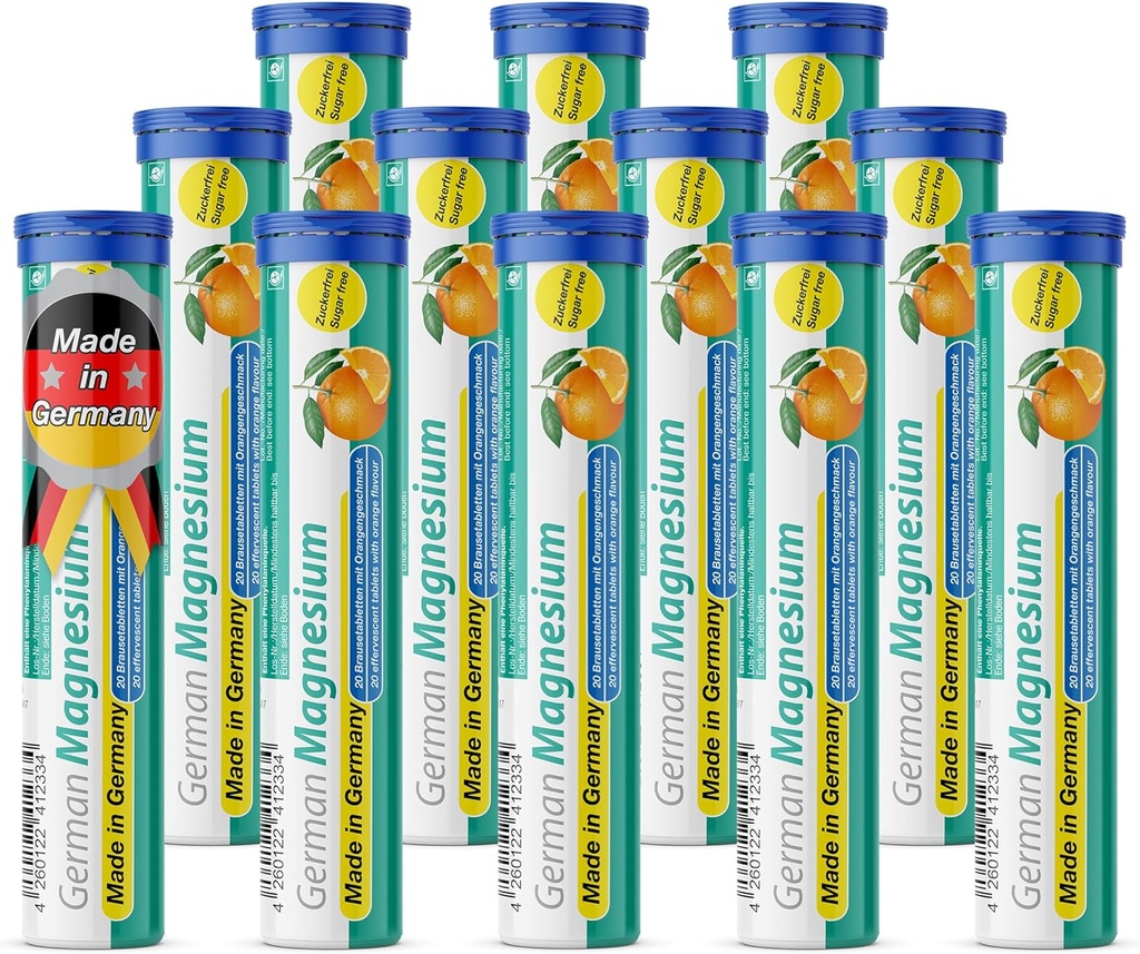 TácD suplemento de óxido de magnesio alemán ← Tablas efervescentes  Orange Flavor – 200 mg Magnesium per Serving  durable Sugar Free, Vegan Pharma – Made in Germany