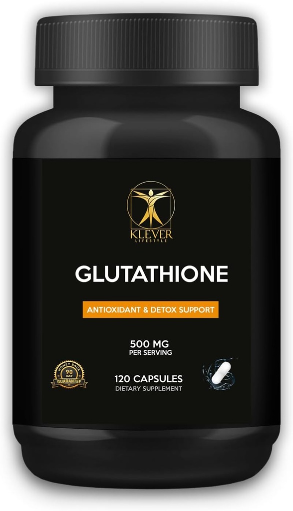 Klever Lifestyle TEN Glutathione ← Antioxidante Suplemento TENIDO Soportes Celular Health, Detoxification, Tissue Repair, and Immune Function TEN 120 Capsules TEN 500mg por Serving