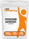 BulkSupplements.com Potasio Aspartate Powder - Suplemento Mineral, para Hydration Support - Gluten Free, 450mg (98mg Potassium) por Serving, 250g (8.8 oz) (Pack of 1)