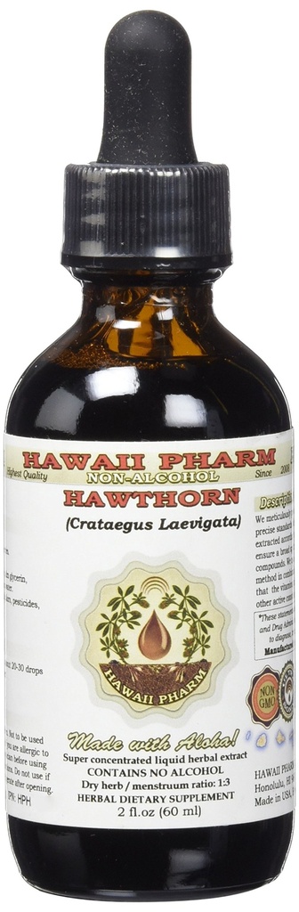 Extracto líquido libre de alcohol, Hawthorn orgánico (Crataegus Laevigata) Dried Berry Glycerite 2 oz