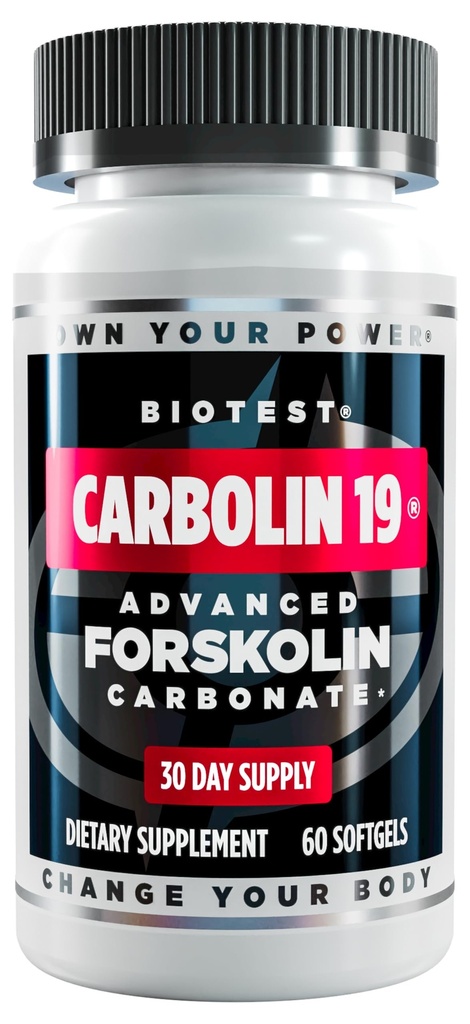 Biotest Carbolin 19 – Forskolina más duradera para la pérdida de grasa y el rendimiento metabólico* 30 Servimientos – 60 Softgels