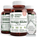 Natural Nutra Ginkgo Biloba, Improves Circulation to The Brain and Boosts Memory, Increases Oxygen Flow, and Enhancing Brain Function, Support Nerve Health, Vegan and Gluten Free, (60) Capsules