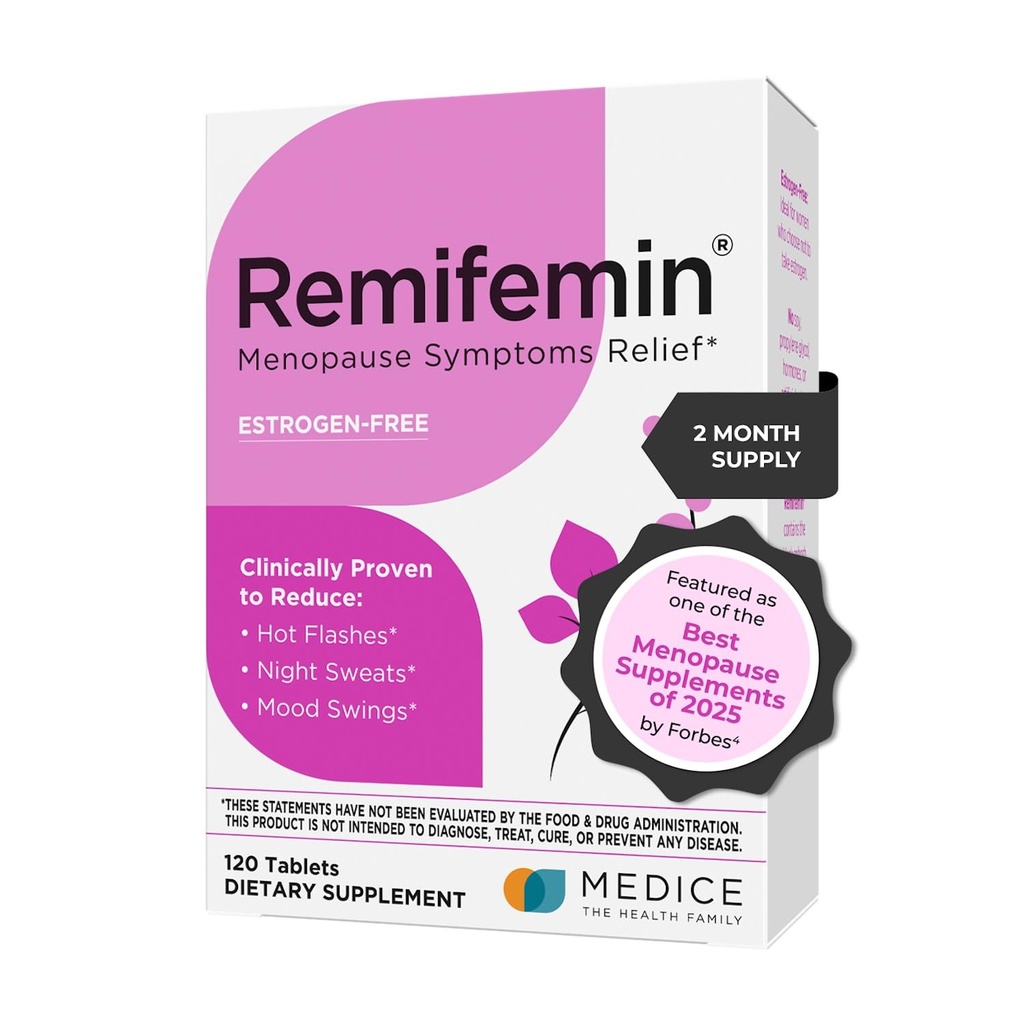 Remifemin Menopause Symptoms Relief - Clinically Proven Ingredients - Menopause Supplements - Black Cohosh - Estrogen-Free - Made in Germany - 120 Tablets