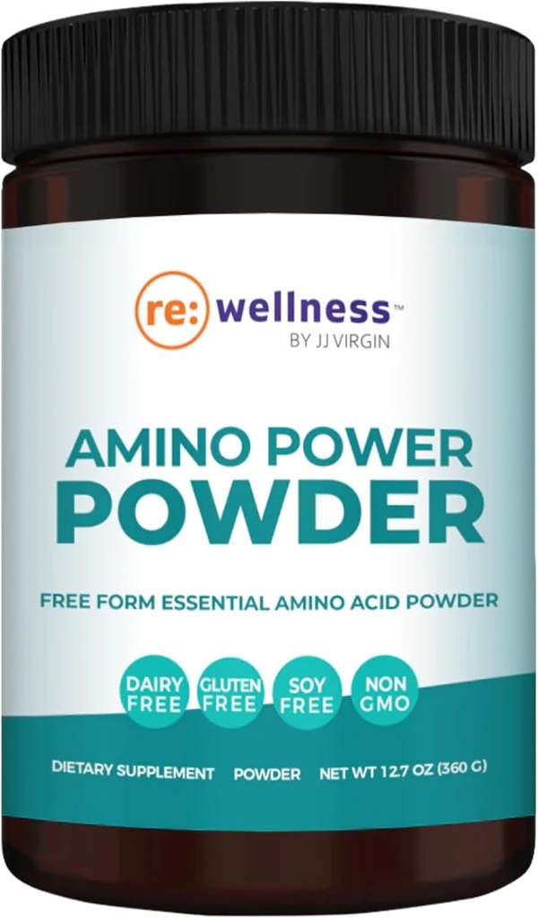 Reignite Wellness by JJ Virgin | Amino Power Powder | Easy-Absorb Essential Amino Acids with Alpha-Ketoglutarate | Workout, Muscles, Metabolism & Energy Support | Fruit Punch Flavor | 30 Servings
