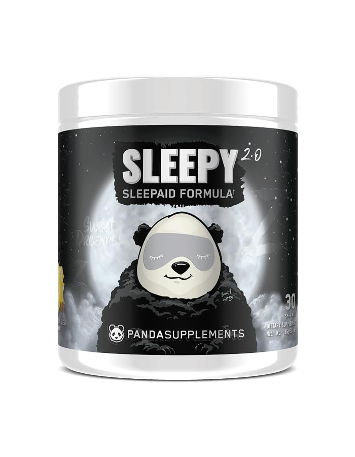Subterráneo Bio LabsTM Panda SUPPS – Sleepy 2.0 Natural Sleep Aid Fórmula: 5mg Melatonina, 300mg GABA, Chamomile Extract, (Honey Lemon Tea) 30 Serviciones