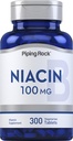 Piping Rock Niacin Suplemento para Mujeres y Hombres TENIDO 100mg TEN 300 Tablets TENIDO Ácido Nicotínico con Flushing ANTE Vegetarian, Non-GMO, Gluten Free