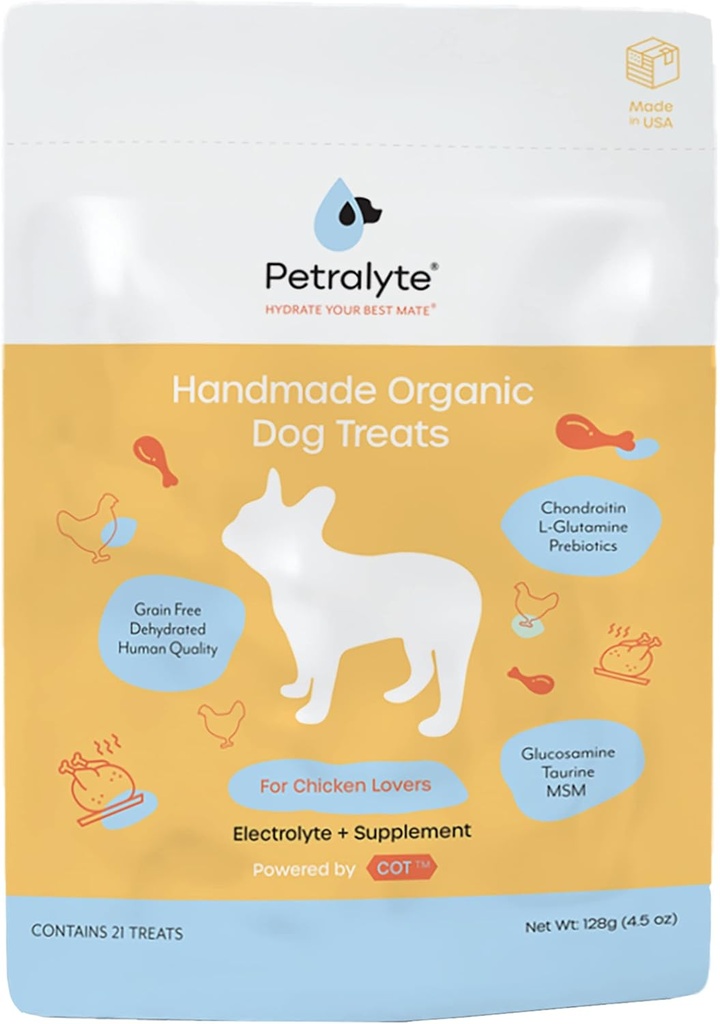 Petralyte Dog Electrolyte and Joint Supplement | Organic & All Natural Dog Vitamins and Supplements | Dog Multivitamin Blend for Inflammation & Mobility Support | for Chicken Lovers