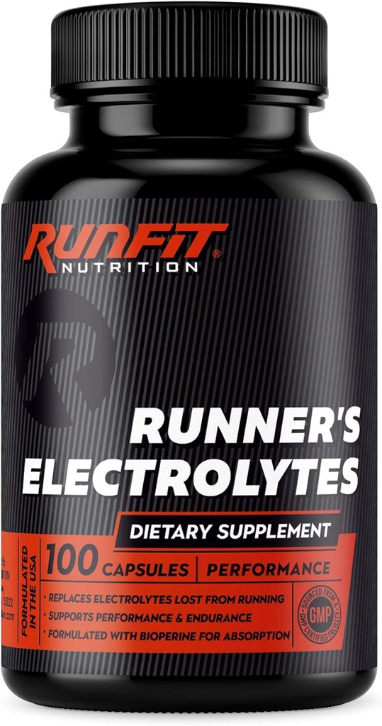 Los electrolitos del corredor - Parar los cáñamo ahora - Boosts Endurance & Stops Muscle Fatigue - Salt Electrolyte Pills - Boosts Hydration - Replenishes Exact Electrolytes Lost While Running - 100 cápsulas