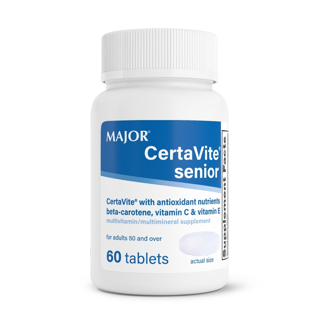 MAJOR CertaVite Senior Multivitamin with Antioxidants – Multivitamin for Women and Men with Beta-Carotene, Iron, Vitamin C & E – Supports Immunity, Energy & Vision – 60 Tablets