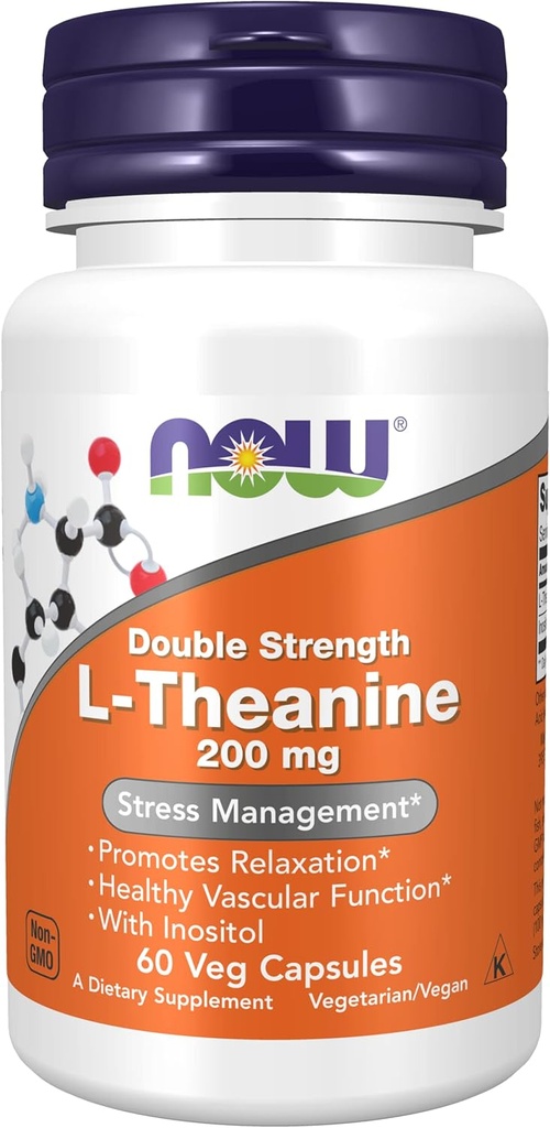 Ahora Alimentos: L-Theanine Stress Management 200 mg, 60 caps (2 Pack)