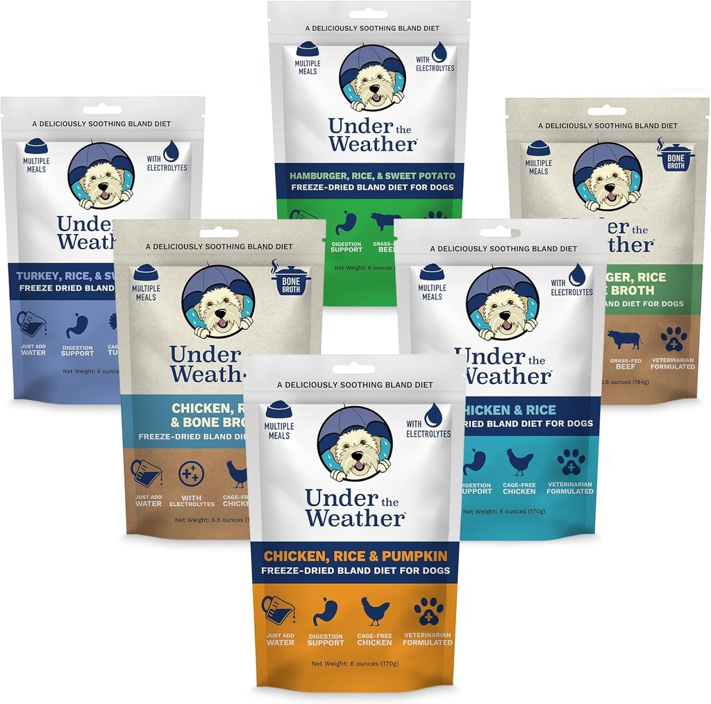Bajo el Tiempo Bland Diet for Dogs TENIDO Fácil de digerir para perros enfermos TEN siempre estar listo ← Contiene electrolitos - All Natural Freeze Dried 100% Human Grade Meats TEN 6 Pack - Multiflavor - 6oz