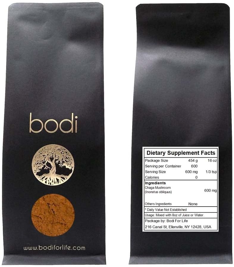bodi : Chaga Mushroom Fine Powder TENIDO 2oz a 5lb TENIDO 100% Pure Natural Hand Crafted (4 Ounce)