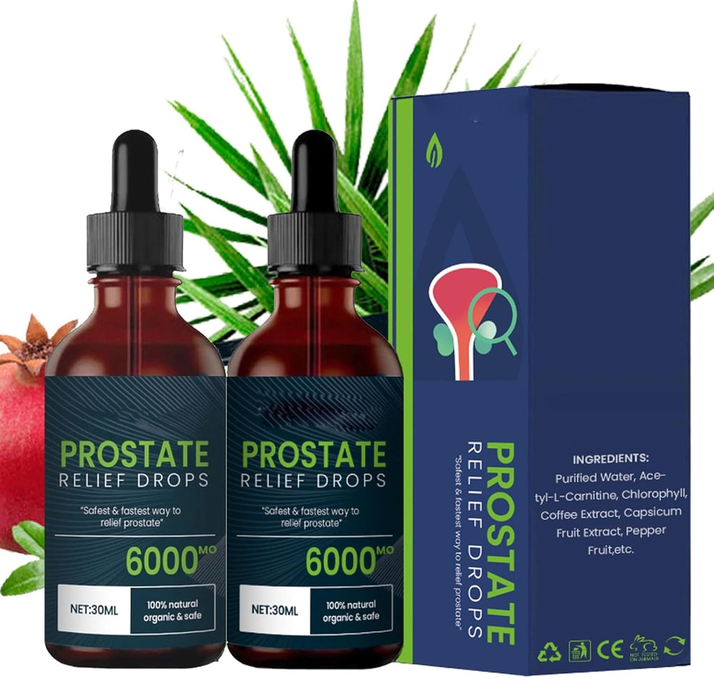 Caídas de tratamiento de próstata - Caídas de alivio de próstata, gotas herbales naturales de próstata (2pcs)