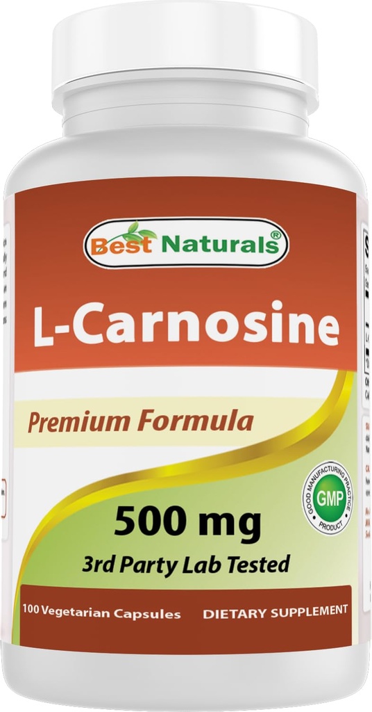 Mejores Naturales L-Carnosina 500 mg 100 Vcaps (100 Cuenta (Pack of 1))