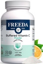FREEDA Buffered Vitamin C Powder – Gentle On Stomach Vitamin C, Non-Acidic, Vegan, Kosher, Sugar-Free, for Immune Support and Seasonal Wellness– 5 oz