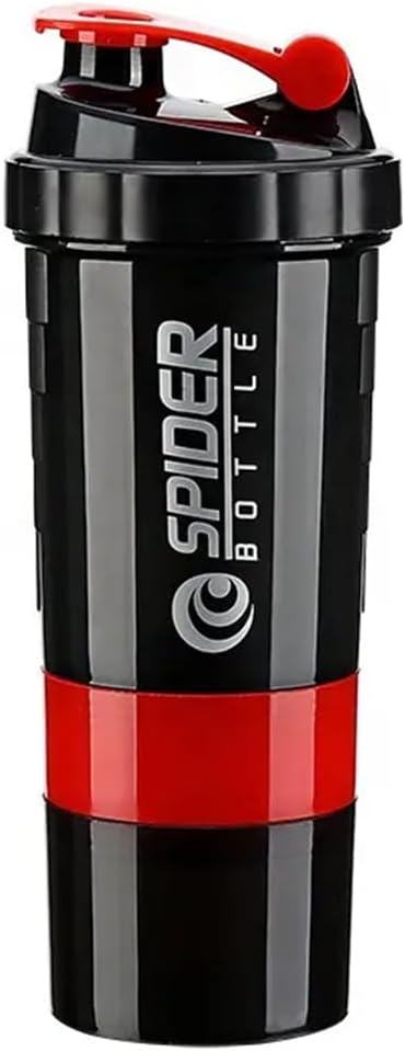 5 In 1 Protein Shaker Bottle - Professional Series Shaker Bottle for Protein Shakes And Pre Workout Gym Bottle,With Powder Storage,Pill Tray,Mixing Ball,Shakes Cup (red)