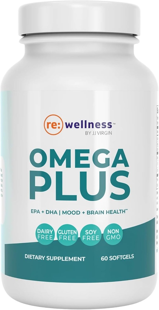 Reignite Wellness by JJ Virgin TEN Omega Plus TENIDO Petróleo de alta dosis Aceite de pescado Suplemento TENIDO Apoyo Cardiovascular System " Joints TEN EPA " DHA promueve la memoria, Focus " Healthy Response to Stress 60 Softgels