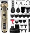 Hatteker Beard Trimmer Mustache Trimmer para Hombres 8 en 1 Ajustable velocidad impermeable cabello impermeable T-Blade Electic Razor Shavers Cordless Mens Gift Grooming Kit with Face Nose Body (Bronze)