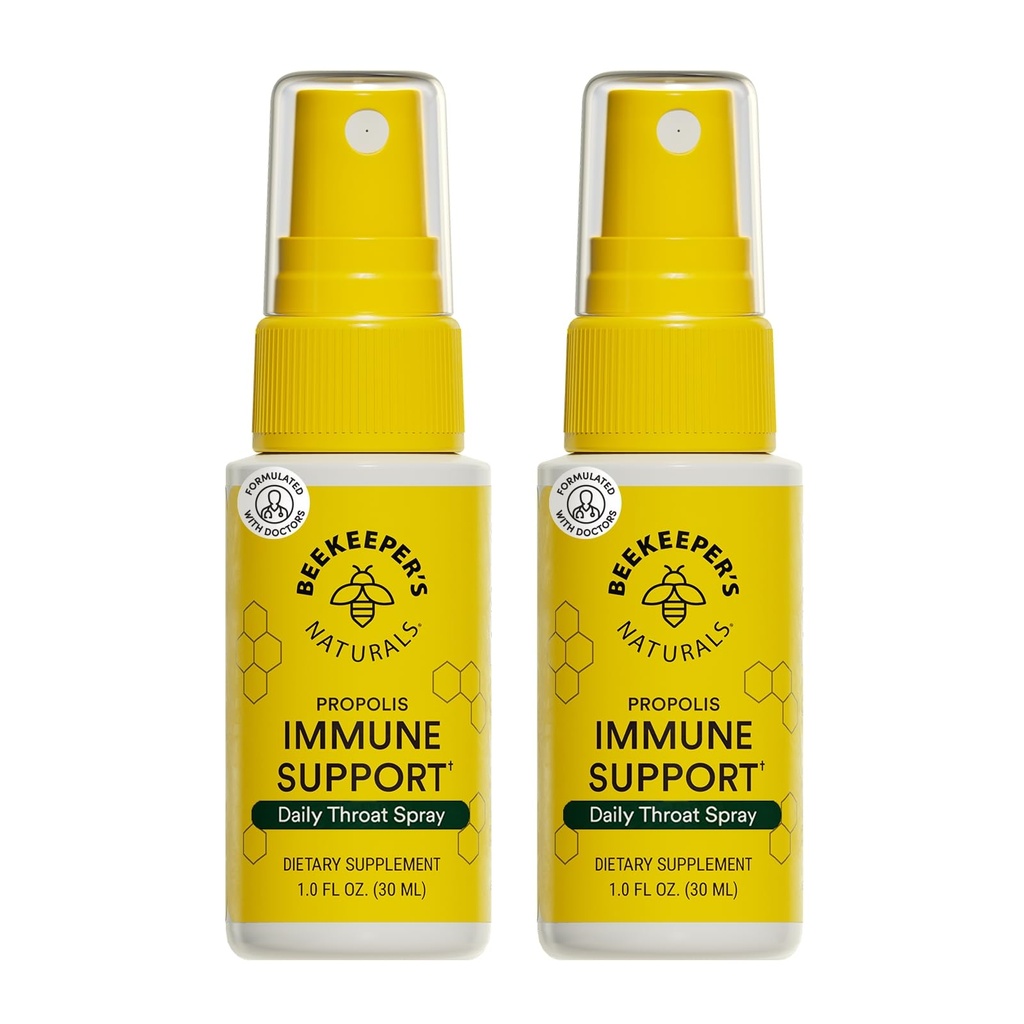 Naturales Propolis Propolis Throat Spray, Natural Immune Support & Sore Throat Relief - Antioxidants, Keto, Paleo, Gluten-Free, 1.0 oz (Pack of 2)