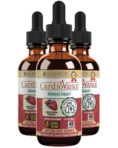 Rejuvica Health CardioVance - Heart Support Supplement - Liquid Delivery for Better Absorption - Hawthorne, Hibiscus, Arjuna, Olive Leaf &amp; More!
