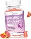 Glutathione Collagen Glow Gummies, Collagen Gummies with Vitamin C, E, Glutathione Supplement for Women, Skin Care, Anti-Aging, Grapefruit Flavor, 60 Condes