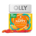 OLLY Hello Happy Gummy Worms, Mood Balance Support, Vitamina D, Saffron, Adult Chewable Suplemento, Tropical Zing - 60 Cuenta