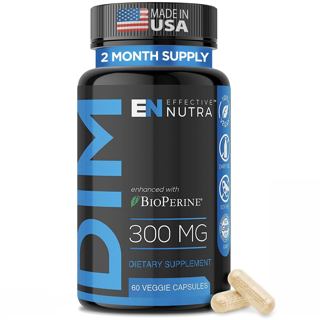 Effective Nutra DIM Supplement 300 mg with BioPerine, 60 Count