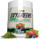EHP Labs OxyGreens Super Greens Powder – Daily Greens & Superfood Supplement with Spirulina, Chlorella, Prebiotics, Digestive Enzymes, Antioxidants – 30 Servings (Forest Berries)