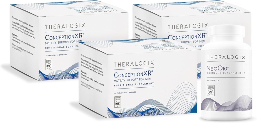 Theralogix ConceptionXR Motility Support Formula + NeoQ10 Bundle, 270 Conde (Pack of 4)