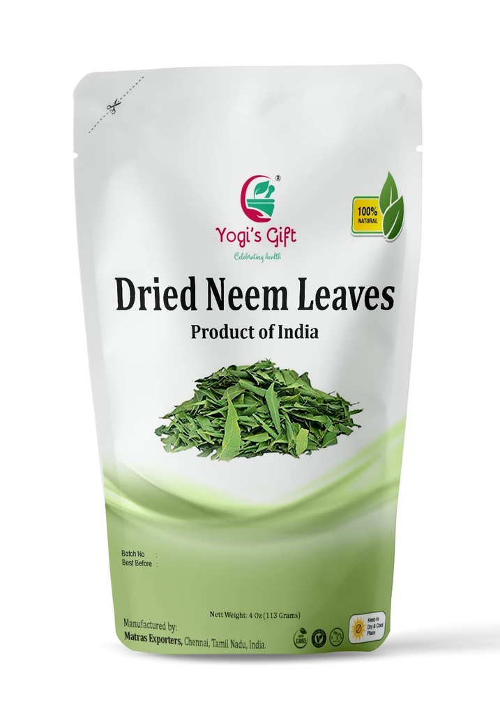 Yogi’s Gift | Organic Dried Neem leaves 4 oz | 100% Natural detox tea (approx 1800 Whole Leaves) | Product of India | Azadirachta Indica Leaf | Margosa leaves | Non-GMO, Ethically Sourced | Nim Tree